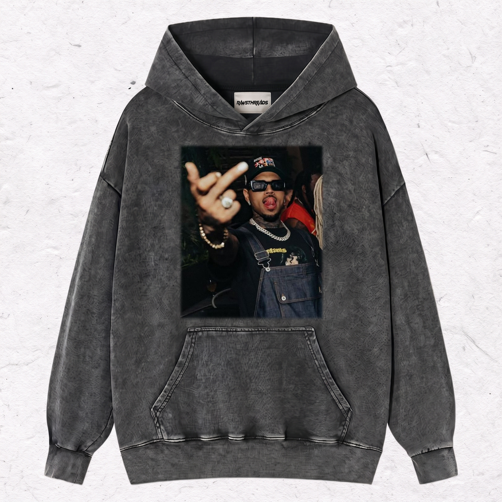 CHRIS BROWN MIDDLE FINGER TEE & SWEAT & HOOD