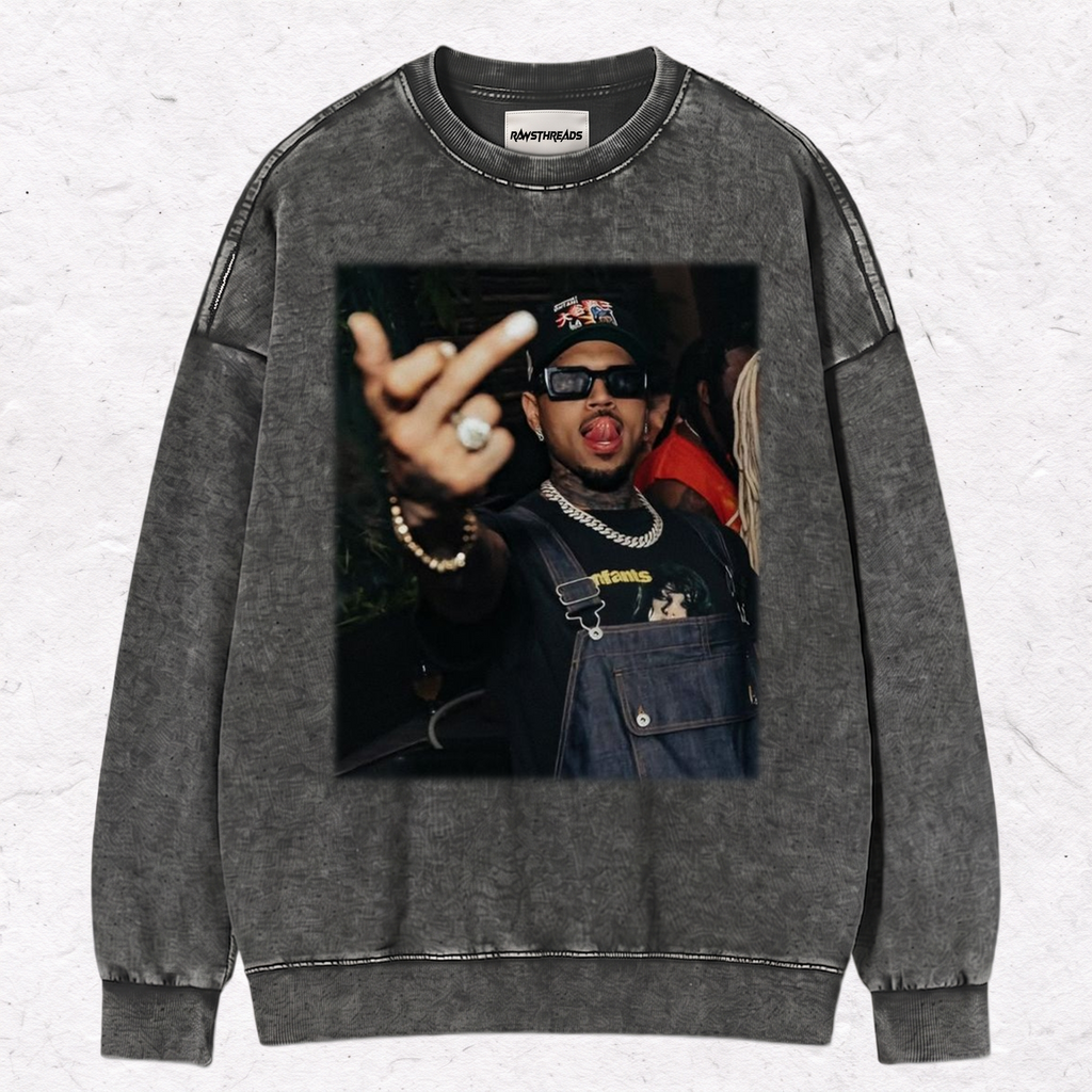 CHRIS BROWN MIDDLE FINGER TEE & SWEAT & HOOD