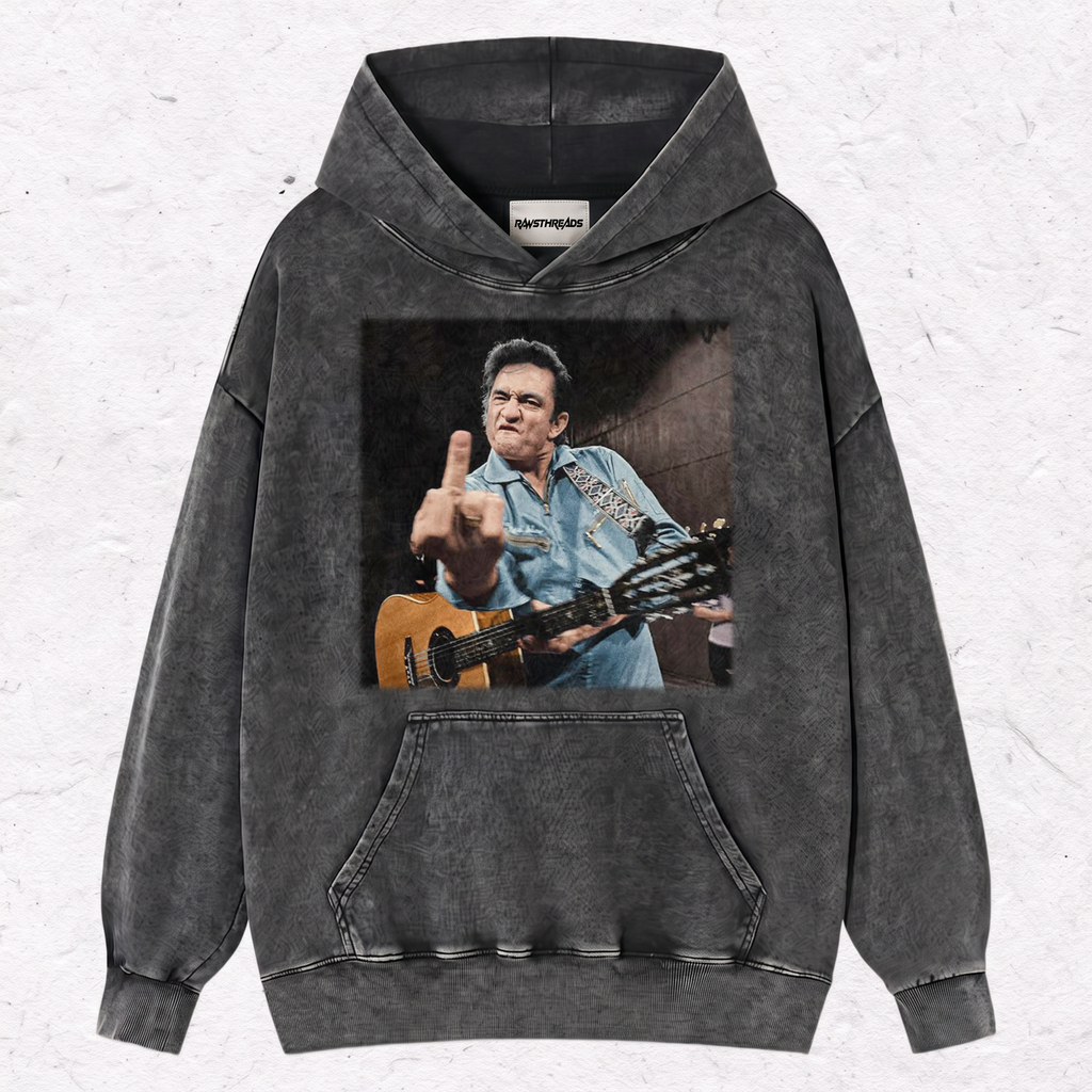 JOHNNY CASH MIDDLE FINGER TEE & SWEAT & HOOD