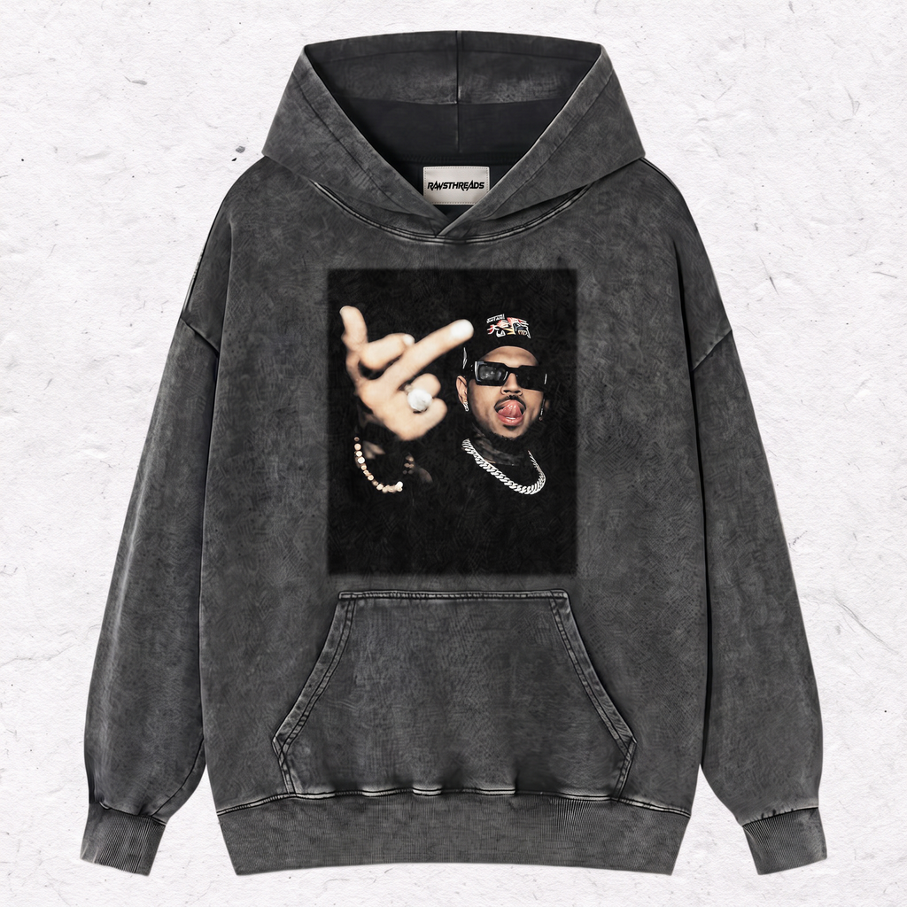 CHRIS BROWN V2 MIDDLE FINGER TEE & SWEAT & HOOD