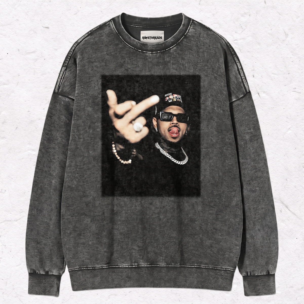 CHRIS BROWN V2 MIDDLE FINGER TEE & SWEAT & HOOD