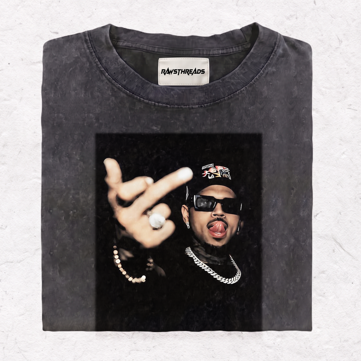 CHRIS BROWN V2 MIDDLE FINGER TEE & SWEAT & HOOD